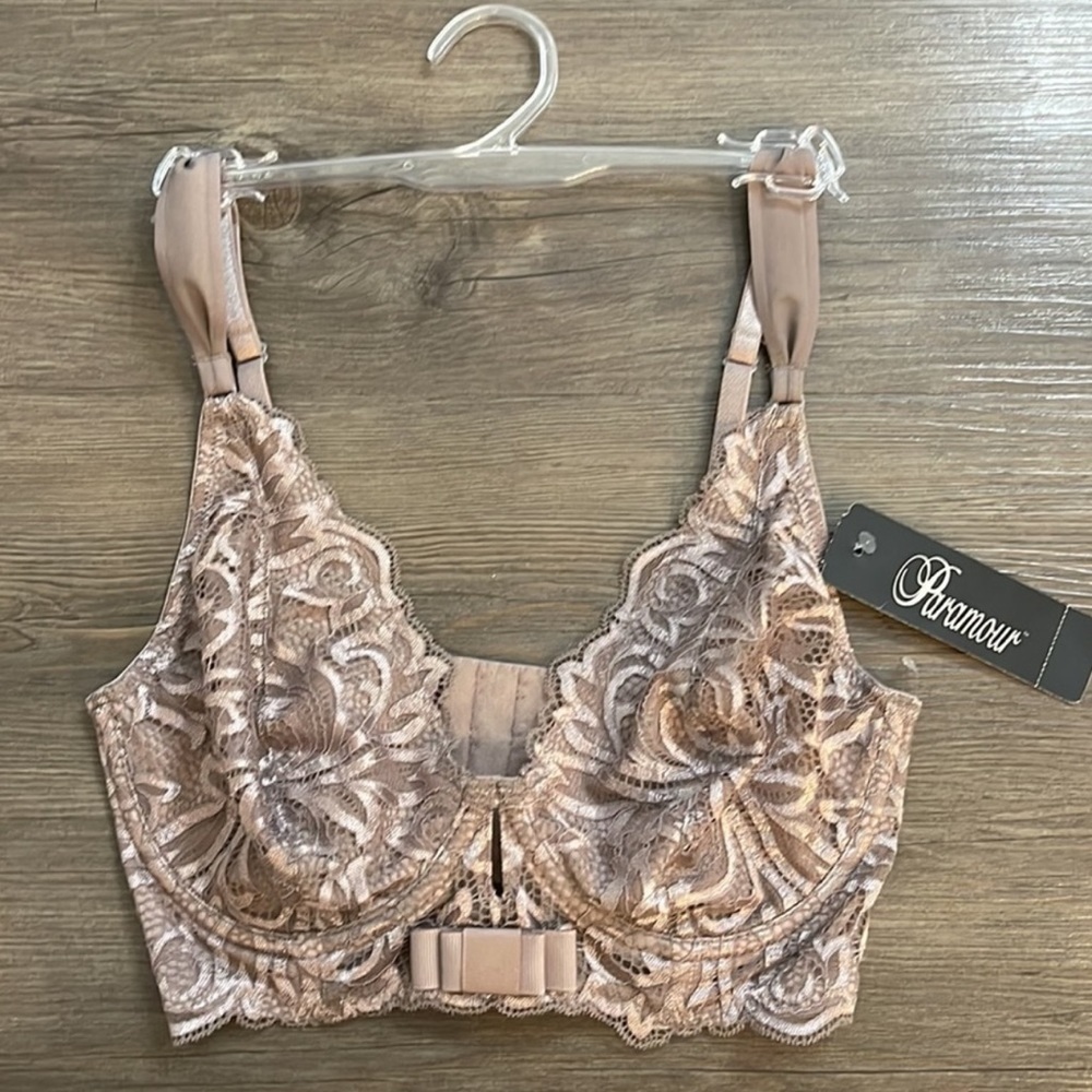 Paramour by Felina Sophia Longline Unlined Bra 32D NWT - Picture 6 of 11